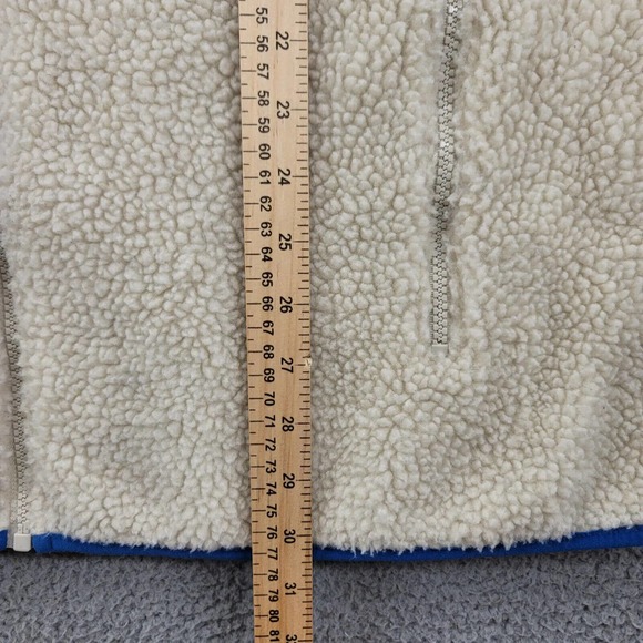 Aeropostale Jacket Mens XL Tan Blue Pockets Full Zip Preppy Sherpa Colorblock - Picture 11 of 11